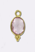 Pendentif tourmaline rose / argent 925 doré 15x6 mm x1