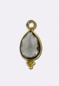 Pendentif tourmaline grise / argent 925 doré 15x6 mm x1