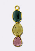 Pendentif en tourmaline / argent 925 doré x1
