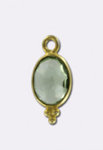 Pendentif tourmaline verte / argent 925 doré 12x6 mm x1