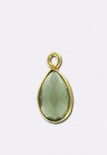 Pendentif tourmaline verte / argent 925 doré 12x6 mm x1