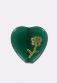 Coeur 17x16 mm opaque emerald gold x1