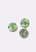 Perle couronne 6 mm peridot x2