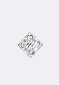 Perle en métal carré 4.5 mm argent x2