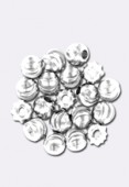 Perle en métal melon 6 mm argent x2