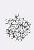 Perle en métal toupie 3 mm argent x6