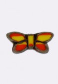 Papillon 20x12 mm jaune orange x1