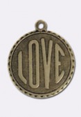 Estampe médaille Love 18 mm bronze x1
