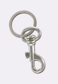 Fermoir porte clefs mousqueton 88 mm nickel x1