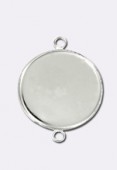 Support pour cabochon intercalaire 18 mm argent x1