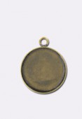 Support pour cabochon 18 mm bronze x1