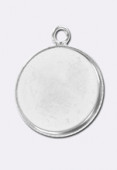 Support pour cabochon 22 mm argent x1