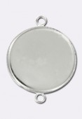 Support pour cabochon intercalaire 23 mm argent x1