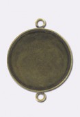 Support pour cabochon intercalaire 23 mm bronze x1