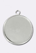 Support pour cabochon 25 mm argent x1