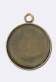 Support pour cabochon 25 mm bronze x1