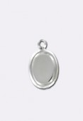 Support pour cabochon bord bombé 8x6 mm argent x1