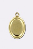 Support pour cabochon bord bombé 10x8 mm or x1