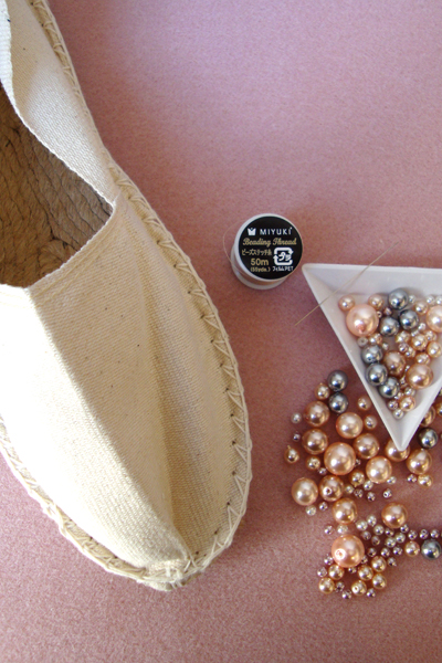 Espadrilles with pearls hot sale