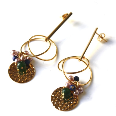 Boucles d'oreilles Saturne matiere premiere