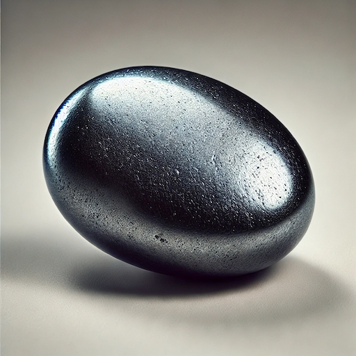 Photo d’une hématite roulée sur fond gris clair