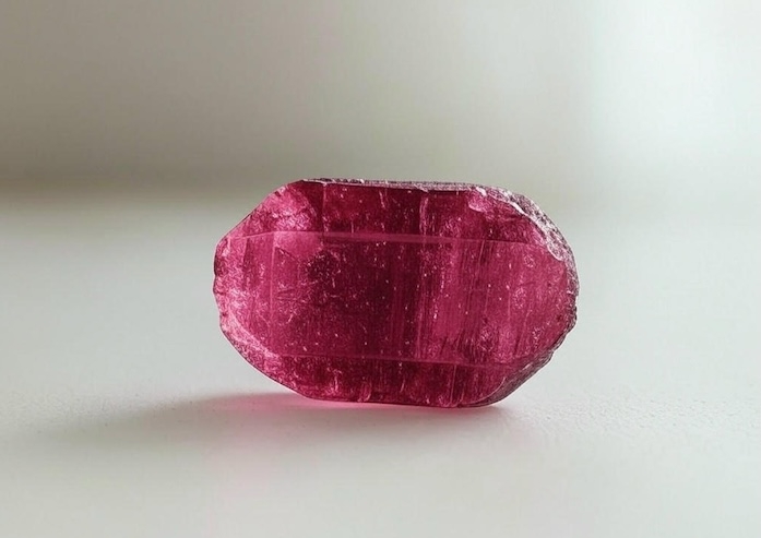 Photo d’une rubellite à l’état brut 