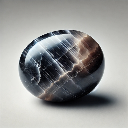 Image d’une pierre de lune noire avec des imperfections