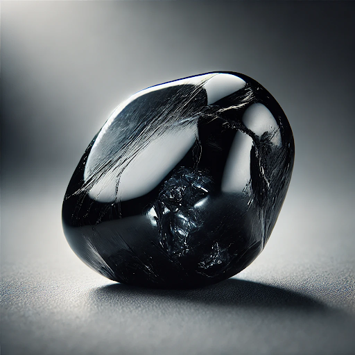 Image d’une tourmaline noire avec un éclat