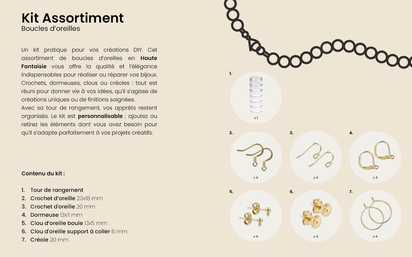 Kit Assortiment Boucles d'oreilles