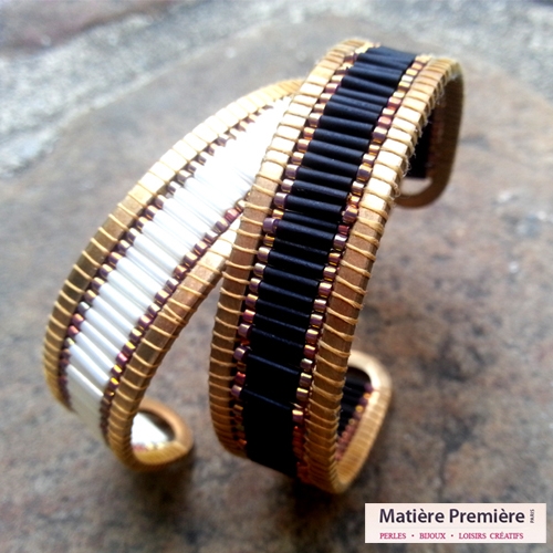 Photo d'un duo de bracelets en perles Miyuki Bugle 6 mm